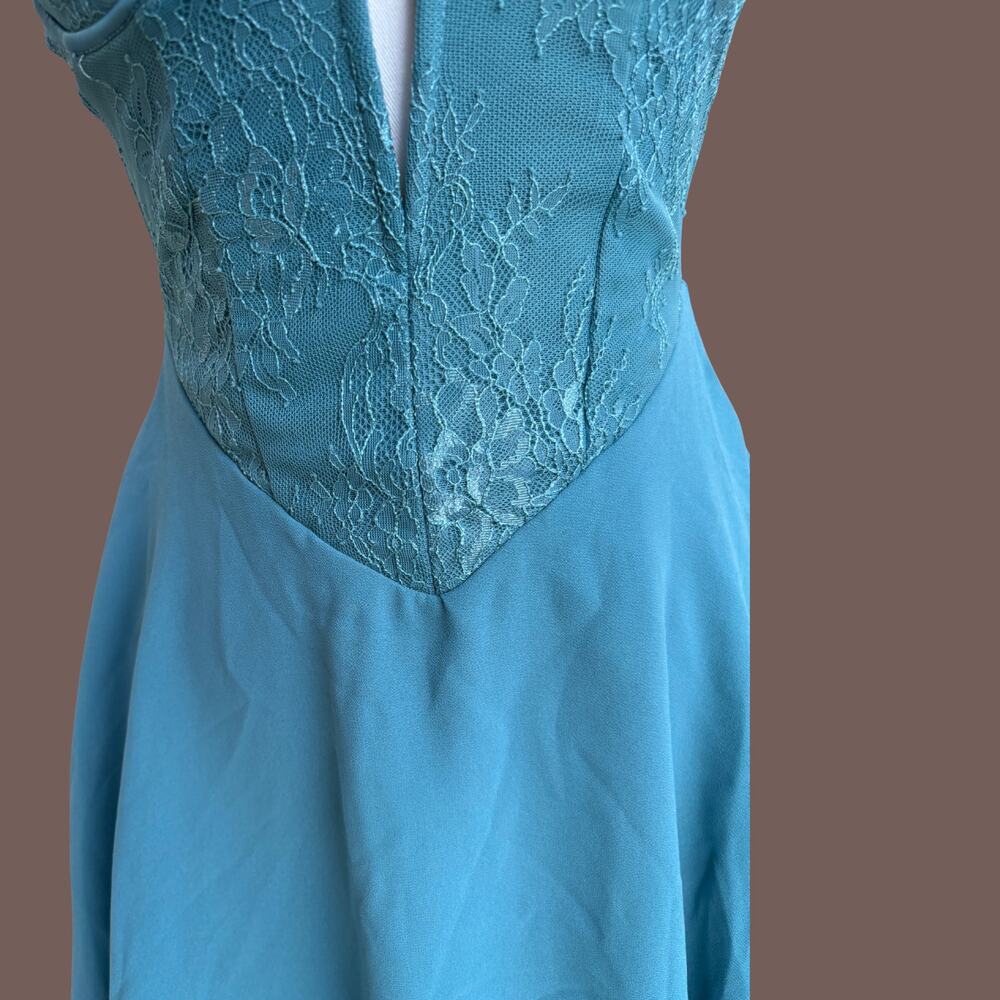 Oh Polly Mini Dress | Teal Lace Corset | Size 2 | Y2K - Picture 3 of 6